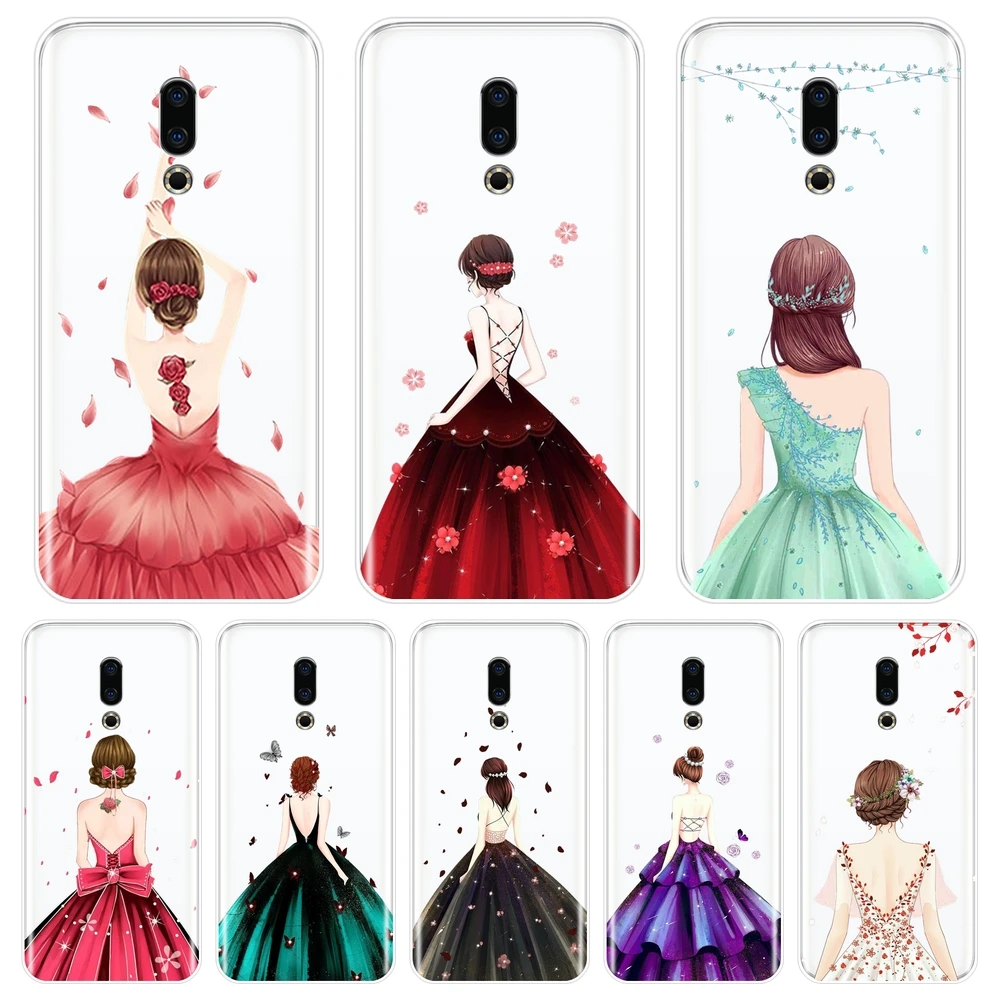 

Back Cover For Meizu Pro 6 7 Plus U10 U20 Soft Silicone Figure Girl Flower Case For Meizu 16th 16x 15 Lite 16 Plus Phone Case