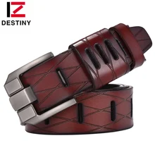 DESTINO Mejores Cinturones de Cuero Genuino Hombres de la Marca de Lujo de Diseño de Alta Calidad Militar Cowather Ancha Hebilla de Correa Masculina de la correa Para Los Pantalones Vaqueros