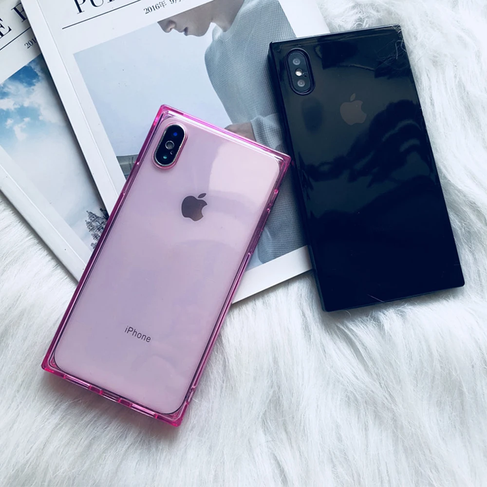 Квадратный чехол для Iphone 11 Pro Max XS MAX XR X прозрачный мягкий противоударный бампер чехол для Iphone 8 7 6 6s plus Аксессуары