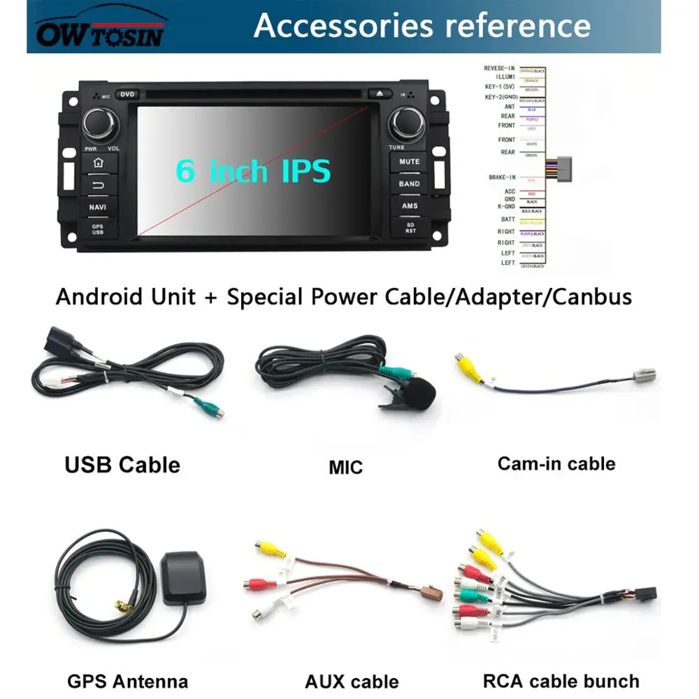 Sale 6"IPS 8Core 4G+64G Android 9.0 Car DVD Radio GPS For Jeep 300C Wrangler Unlimited Compass Grand Cherokee Journey DSP CarPlay 5