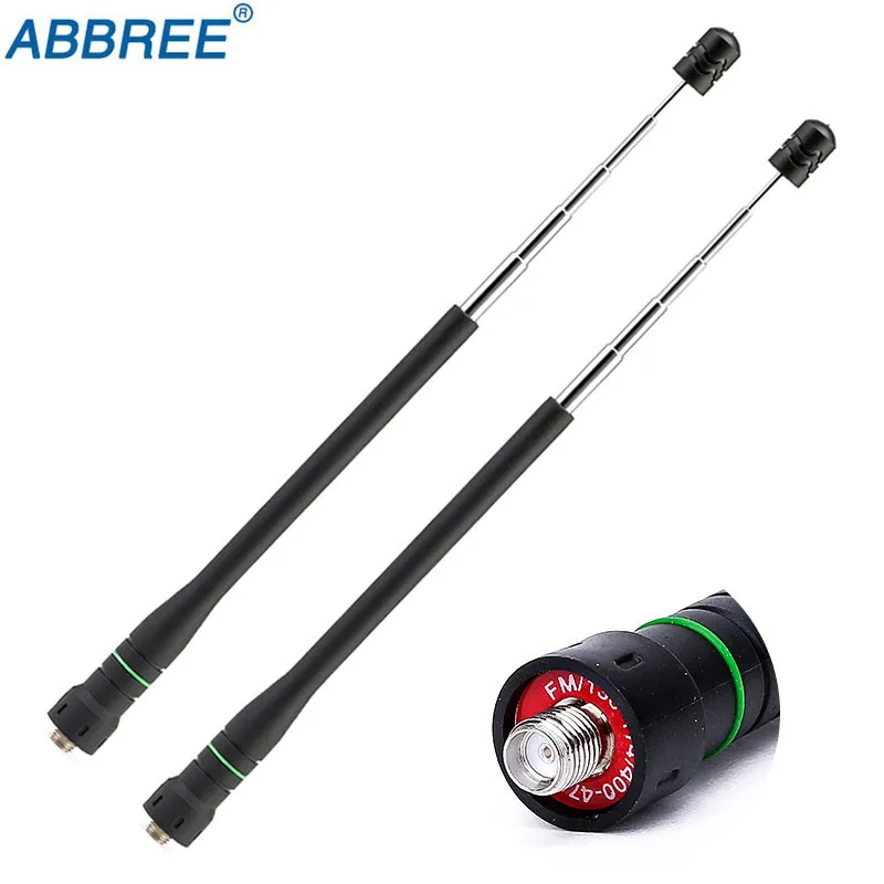 

2PCS Abbree AR-775 Telescopic SMA-Female High Gain Dual Band Antenna For Baofeng UV-5R UV-82 UV-9R Plus Ham Walkie Talkie Radio