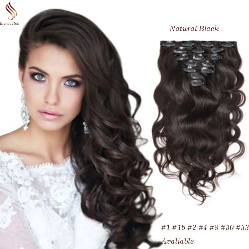 Hot Selling Clip in Huma 8A Remy font b Virgin b font font b Brazilian b