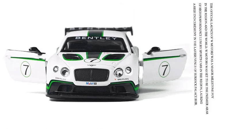 1 32 نموذج سيارة حقيقية ترخيص بنتلي كونتيننتال Gt3 معدني المواد الاطفال اللعب ميوزيكا اللمعان التراجع سباق سيارة Pull Back 1 32 Car1 32 Car Model Aliexpress