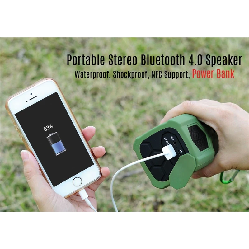 M & J NFC Портативная колонка Водонепроницаемая беспроводная Bluetooth звуковая панель