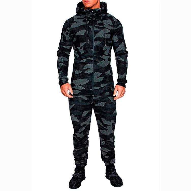 Brand Camouflage Tracksuit Men Casual Sportswear 2PC Zipper Mens Set Jogging Sweatshirt+pant Track Suit Chandal Hombre