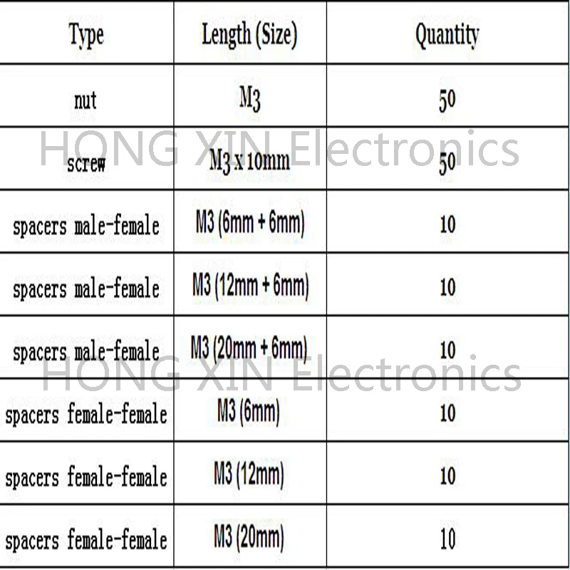 M3 Nylon Black M-F Hex Spacers Screw Nut Assortment Kit Stand off Set Box Nylon Male-Female Standoff 160Pcs
