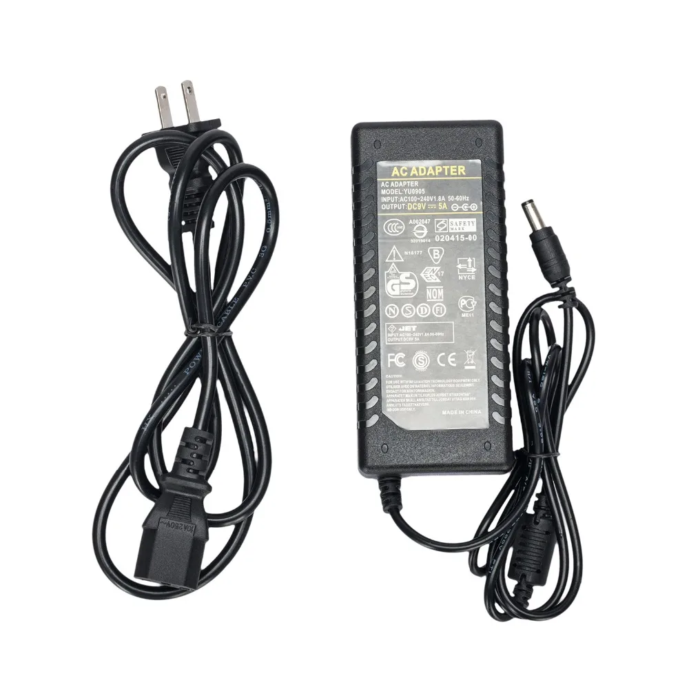 DC 9V 5A Power Switching Adapter for Yongnuo Video LED Light YN600II YN300 Air with AC