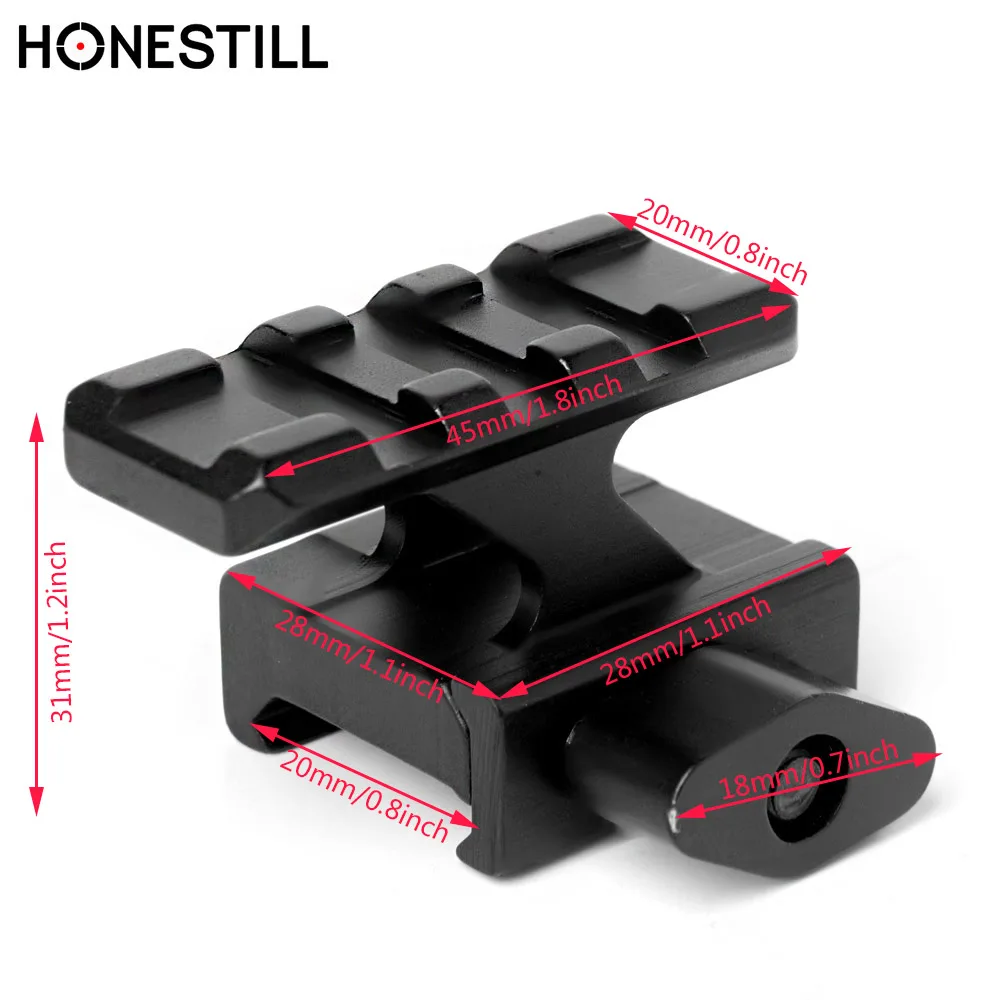 HONESTILL Тактический рейку База QD Lockdown серии Lightweight 3 слота 20 мм Пикатинни Вивер адаптер