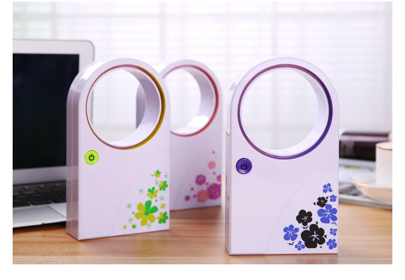 

portable leafless fan handheld mini fan brand new design low carbon cooling household fan 4 color optional