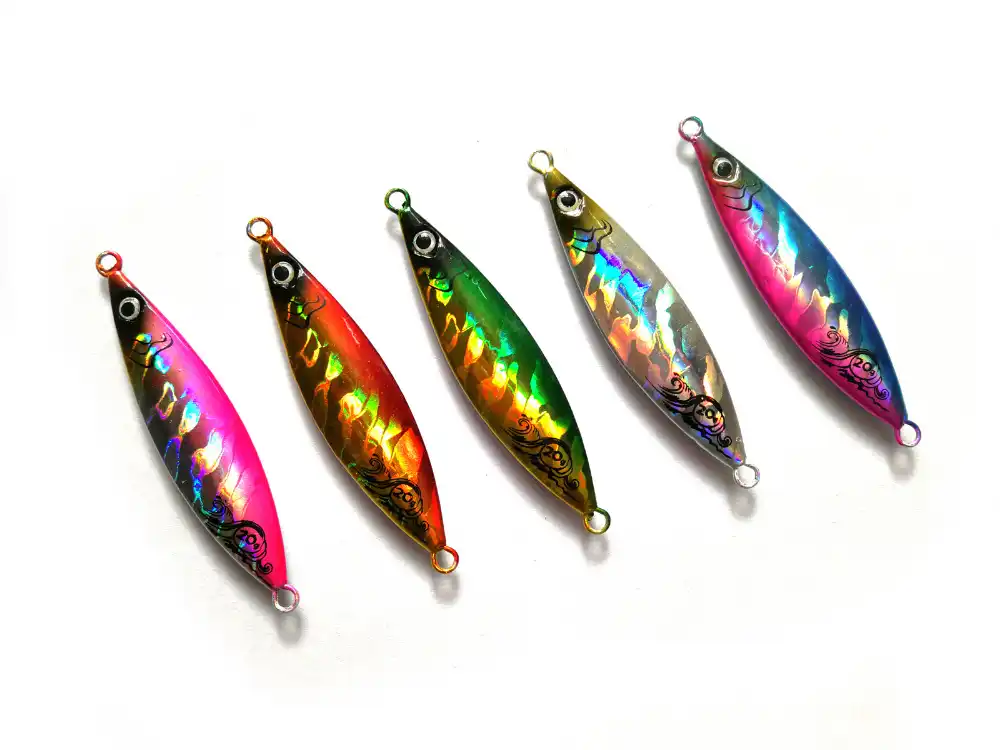 4PCS Deep sea Fishing Glow Zebra Stripe Jigging Slow Jig Lure spoon bait 40-100g