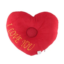 Practical Red Lover Heart Speaker Music Soft Travel Sleeping Pillow