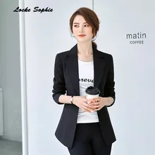 1pcs Women's Plus size Blazers coats 2019 Autumn cotton blend stripe Long sleeves Small Suits jackets ladies Skinny Blazers Suit