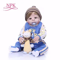 NPK Boneca Reborn полная виниловая силиконовая кукла реборн игрушки Реалистичные Детские День рождения Рождественский подарок Горячая игрушка