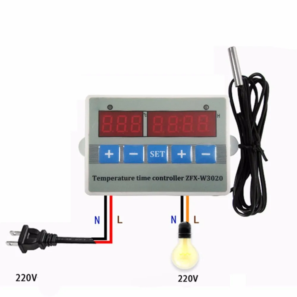 ZFX-W3020 ЖК-цифровой дисплей цифровой Интеллектуальный температурный регулятор времени термостат модуль переключения для таймера
