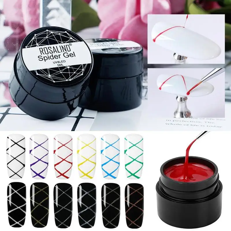 

5ml Nail Gel Creative Elastic Wire Drawing Nail Gel Lacquer Painting Gel Varnish Pulling Silk Spider Nail Art Gel Nail Polish