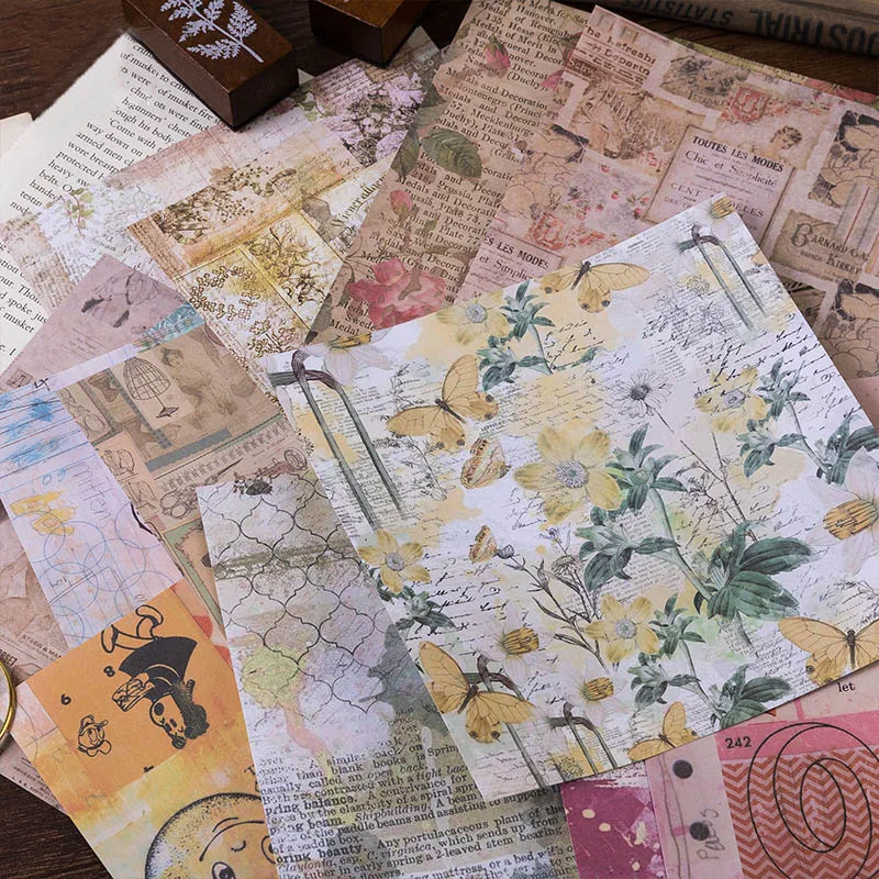 

8Sheets Vintage Flower Stickers Cute Stationery Stickers Bullet Journal Paper Sticker For Kids DIY Scrapbooking Diary Albums