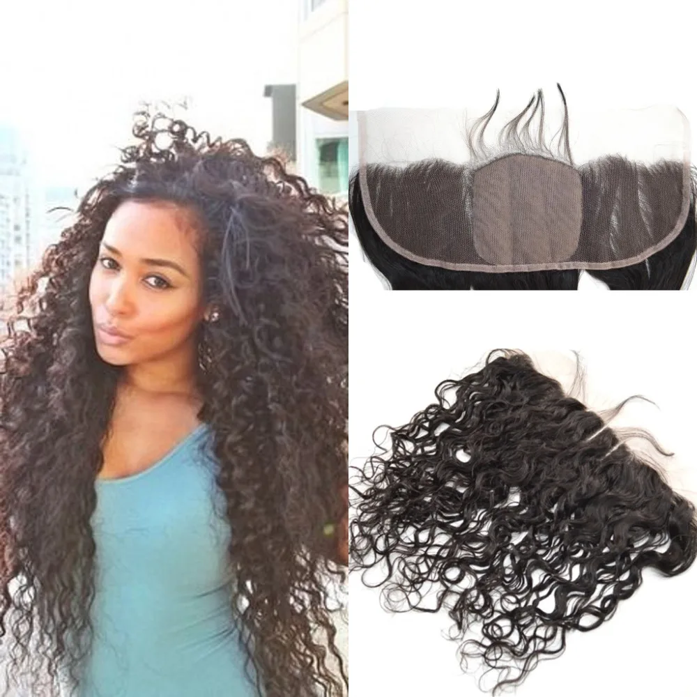 

7A Vietnamese Hair Silk Base Frontal With Baby Hair,13x4 Ear to Ear Water Wave Silk Base Lace Frontal Closure Hidden Knots