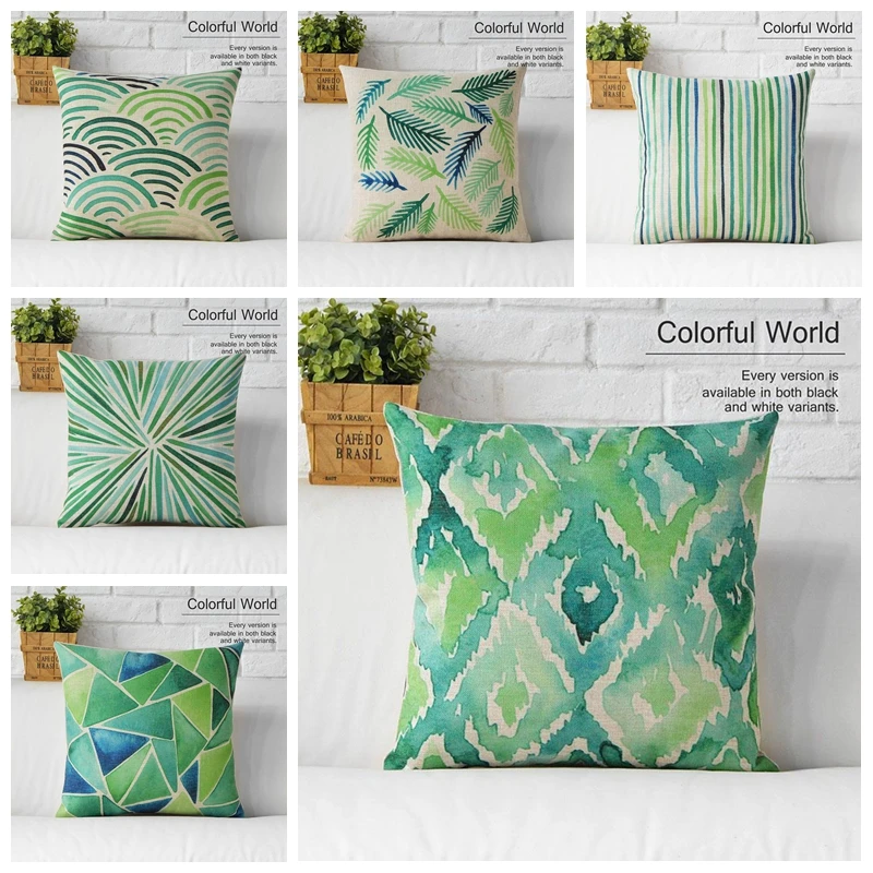 Turquoise Pillow cushion Teal Blue Pillows Decorate Modern Geometric