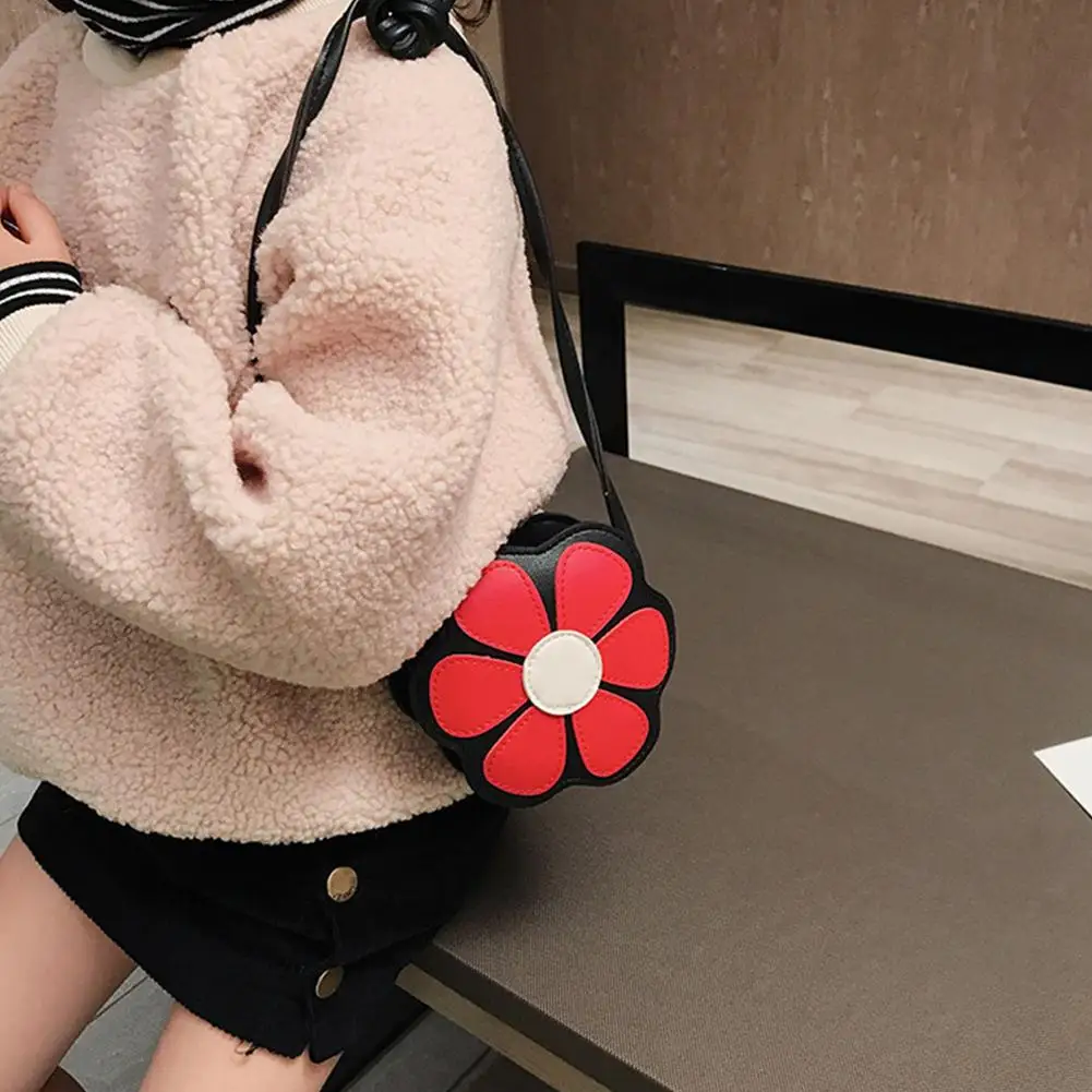 

Cute Lovely Flower Pattern Round Children Shoulder Bags Chain Purse Crossbody Mini Messenger Bag Handbag For Girls Kid