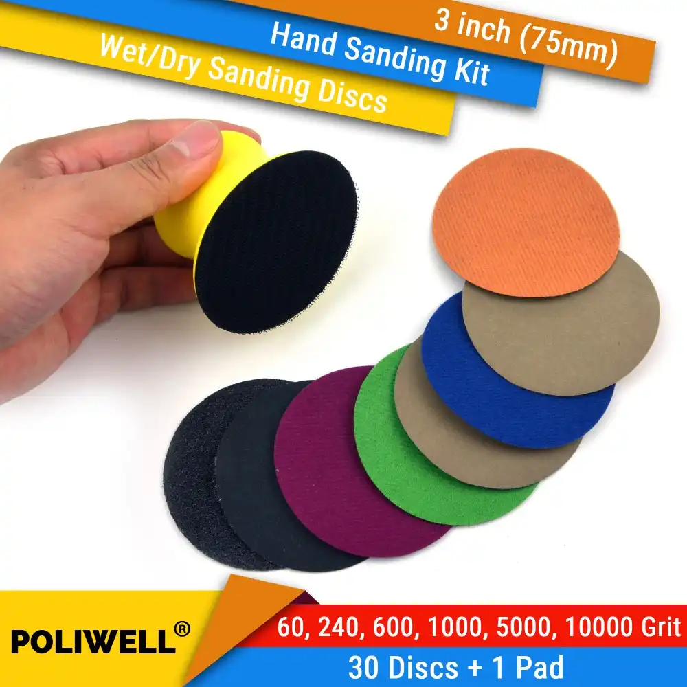 3/" 75mm Sanding Discs Abrasive Sandpaper Dry /& Wet Polishing Pad Grit 60~10000