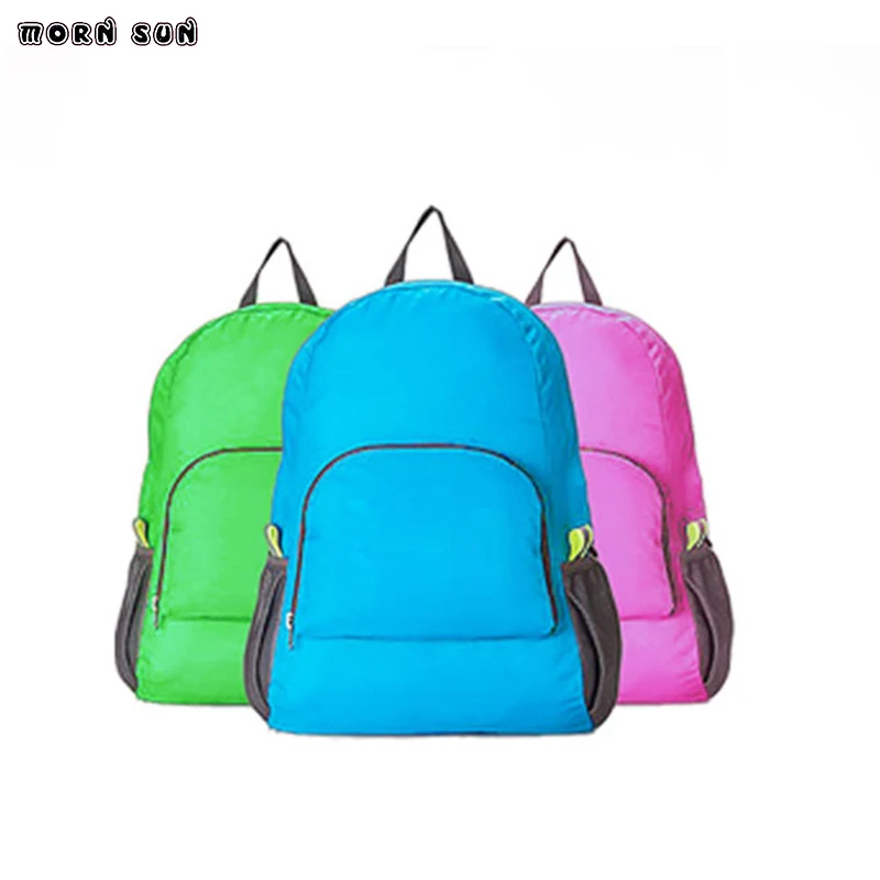

MORN SUN backpacks polyester backpack fashion soft handle bags for travel Fold school bags solid schoolbag can convey 14 inch pc