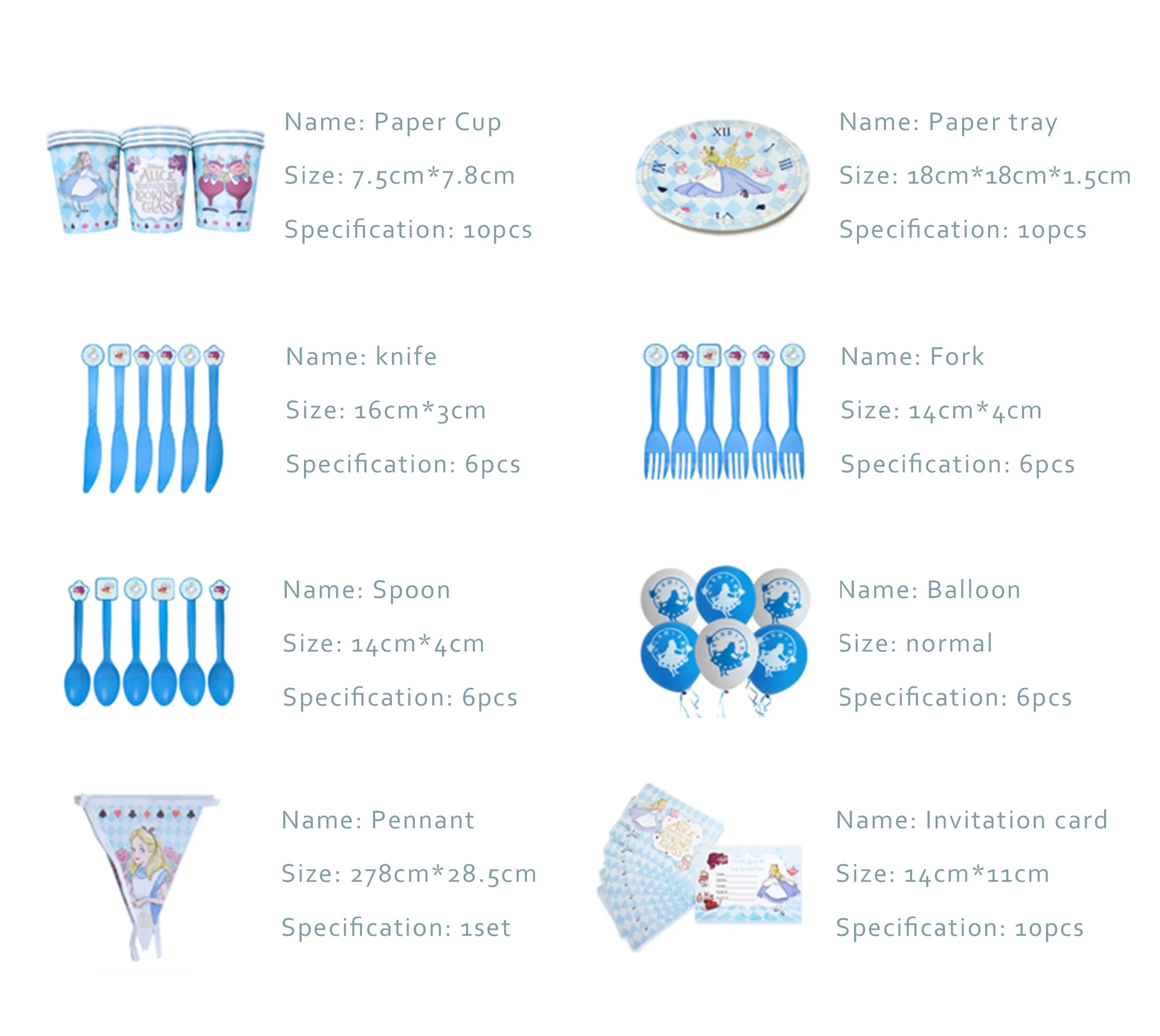 Алиса день рождения принадлежности Алиса в стране чудес скатерть Пригласительные открытки вечерние украшения для девочек одноразовая посуда набор