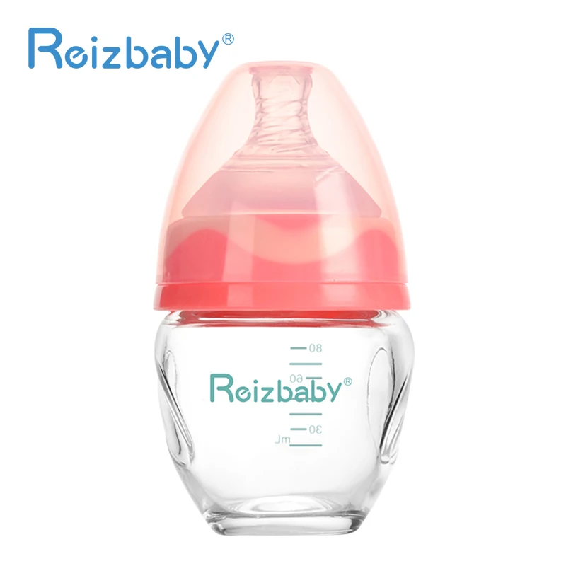 Reizbaby детская бутылочка для кормления 80 мл маленькая стеклянная бутылка