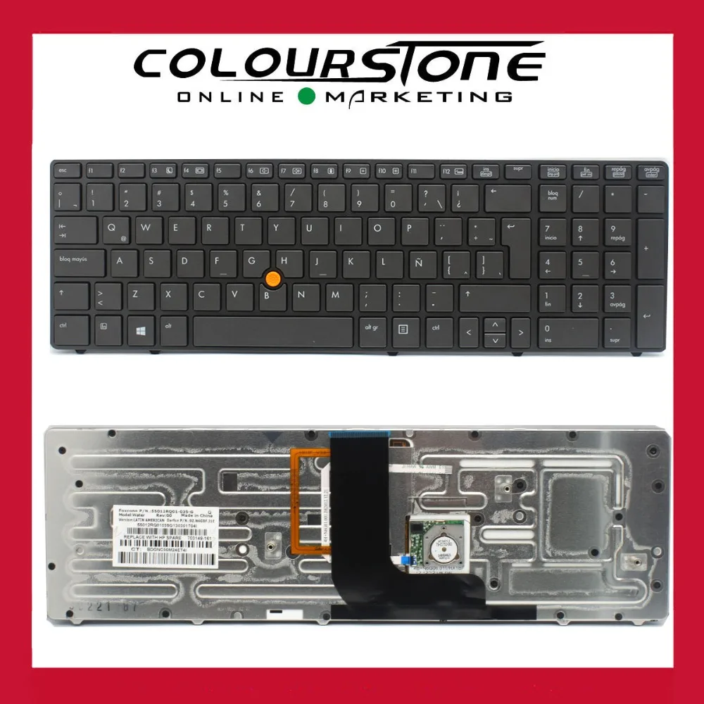 

Original new LA latin keyboard with frame with backlit and point stick for HP 8560w 8570w series 9Z.N6GBF.J1E