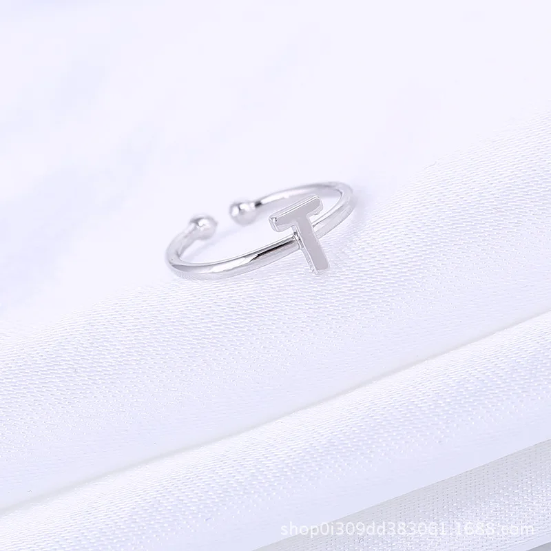 Автоклав A-Z Большие буквы кольца для мужчин и женщин Открытый регулируемый кольца для девочек название палец ювелирное серебряное кольцо подарки anillos C40