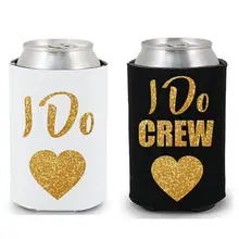 Набор из 8 пользовательских блестящих свадебных охладителей для напитков I DO CREW, набор для выживания для девичника, свадебный душ, девичник, держатели для бутылок