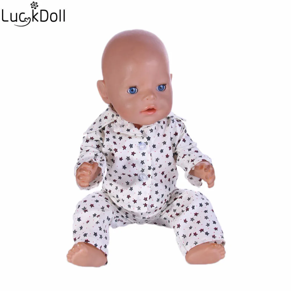 Luckydoll 15 шт. новая одежда куклы пижамы подходит 18 дюймов Американский 43 см BabyDoll аксессуары игрушки Детские лучшие рождественские подарки