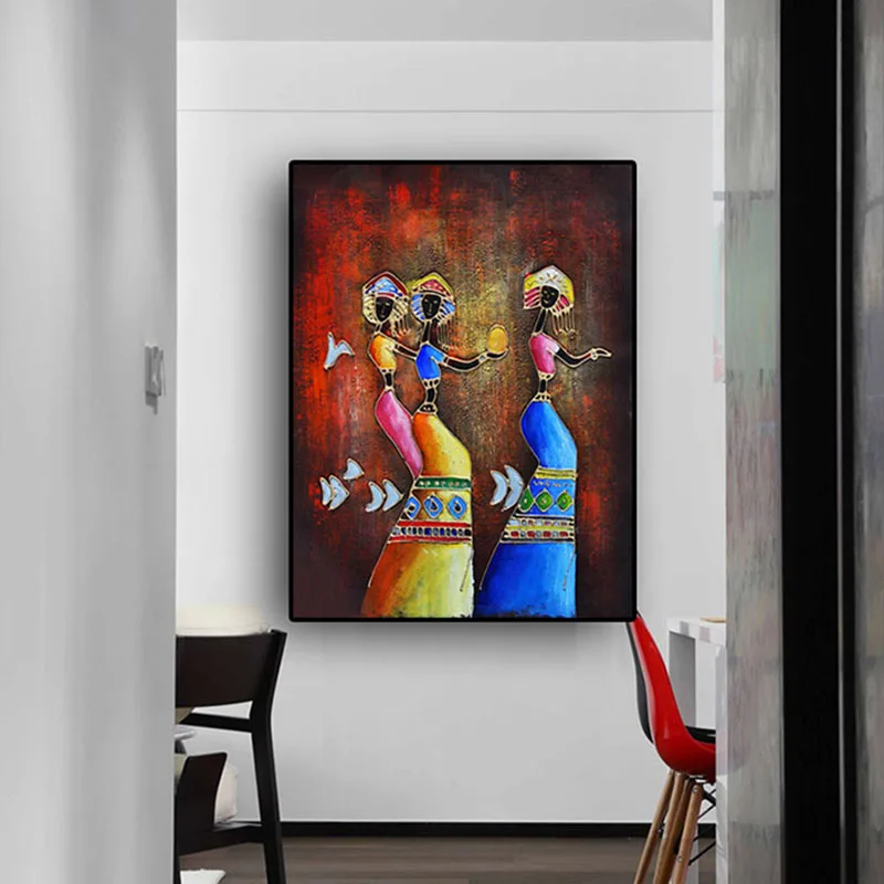 

Wall Art Nordic Style Print African Women Abstract Painting Canvas Picture Watercolor Poster Modular Home For Bedroom Decoration