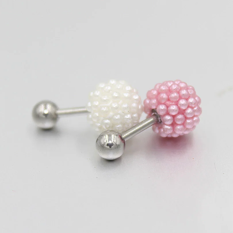 

1pcs Fashion Full Faux Pearl Earring Nail Ear Bone Barbell Earring helix Ear Stud Tragus Ear body Piercing jewelry 1.2x6x8/4mm