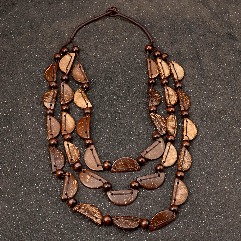 UDDEIN Bohemia Statement Necklace Women Multi Layer Bib Beads Wood Pendant Long Necklace Vintage Boho Jewelry Handmade Collar - Image 2