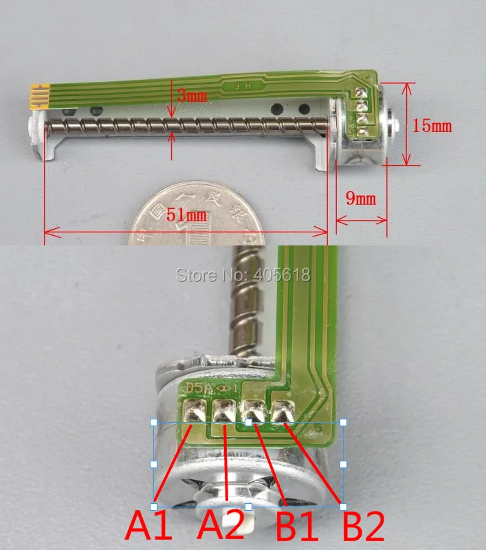 2 шт. Южная Корея moatech штанги винта 2 фазы 4 провода 5 В Micro шаговый двигатель Шаг Угол 18 градусов
