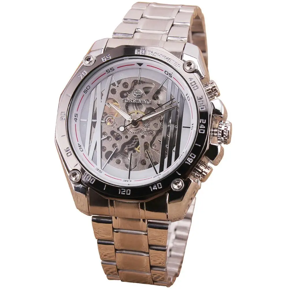 RUSSIAN Military Design White Luxury Hollow out Skeleton Men s Automatic Mechanical Wrist Watch Lover s