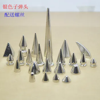 

20set SPIKE CONE SCREW BACK SILVER STUDS RIVET PUNK LEATHER BAG CLOTHES SHOES CRAFT DIY