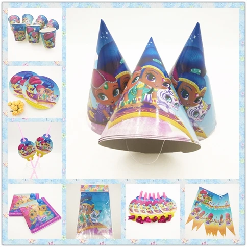 

Shimmer Shine Princess Movie Queen Baby Birthday Party Child Figure Kids Girl Party Supplies Party Decoration Set Favors