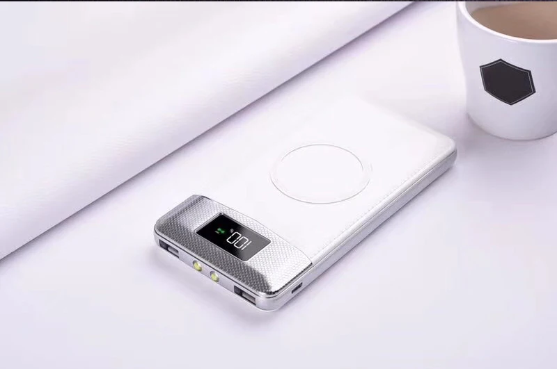 Беспроводной внешний аккумулятор 10000 мА/ч, внешний аккумулятор, встроенное Беспроводное зарядное устройство, внешний аккумулятор, портативное зарядное устройство для iPhone8 x note9