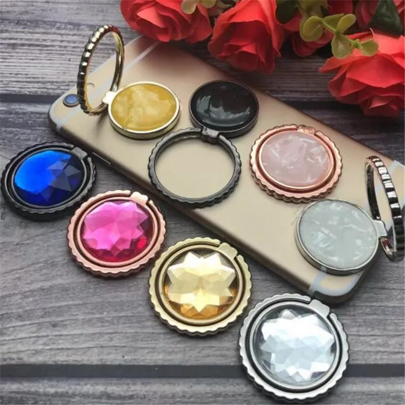 UVR 360 Degree Rotate gem Crystal Holder Finger Ring Mobile Phone Stand Holder For iPhone/Samsung/Xiaomi All Smart Phone Holder