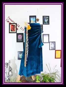 

Bellydance Costume Tribal Fusion velvet skirt with Open Slit SRA31