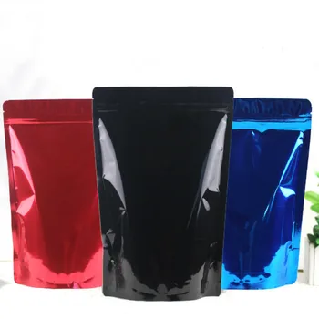 

100pcs Varies size zip lock stand up bag food candy gift coffee powder packaging bags seal sealing large pouch package