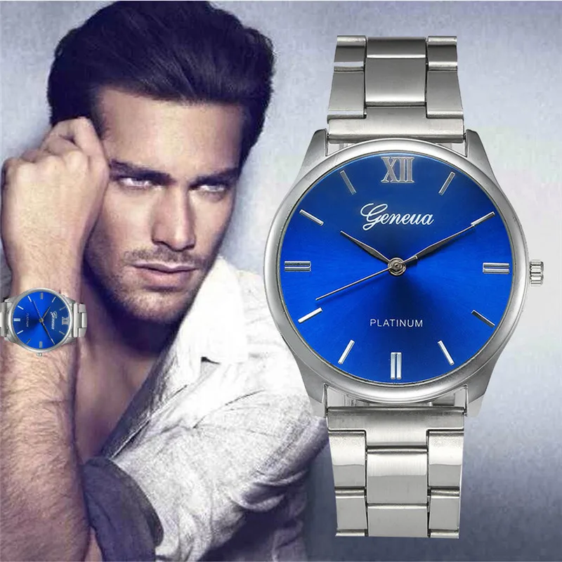

Luxury Brand Dress Simple Quartz Watch Silver Crystal Stainless Steel Strap Hour Precise Clock For Man Relojes Hombre Gifts