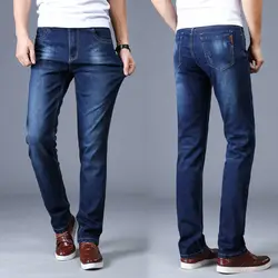 2018 Новый осень-зима синие джинсы Для мужчин высокое качество плотный стрейч джинсовые брюки мягкие Для мужчин s джинсы брюки 28-40