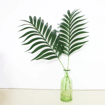 

Artificial Plants Leaves Green Fake Plastic Palm Tree Leaf Greenery for Floral Flower Arrangement Home Wedding Diy Decoration