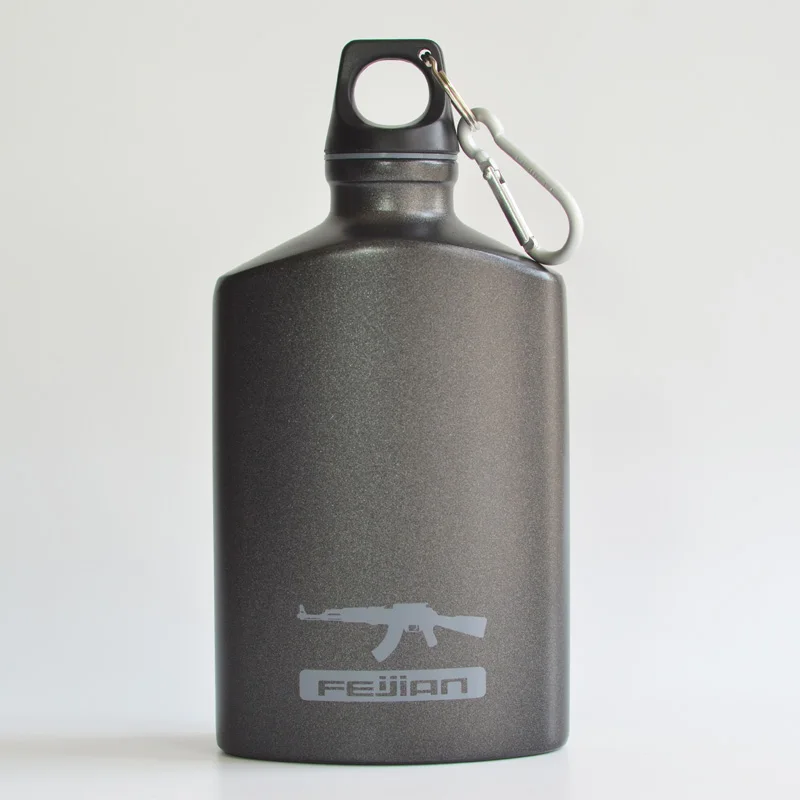 500 мл Спорт на открытом воздухе бутылка для воды алюминиевый овальный ...