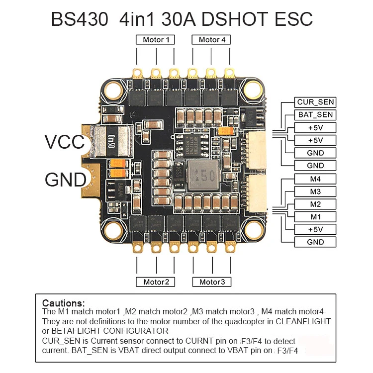 BS430 ESC 30A 3-6S 4 в 1 BLHeli-S прошивка Dshot 4x30A F3 F4 Fly-tower контроллер скорости для FPV Racer камеры RC Дрон