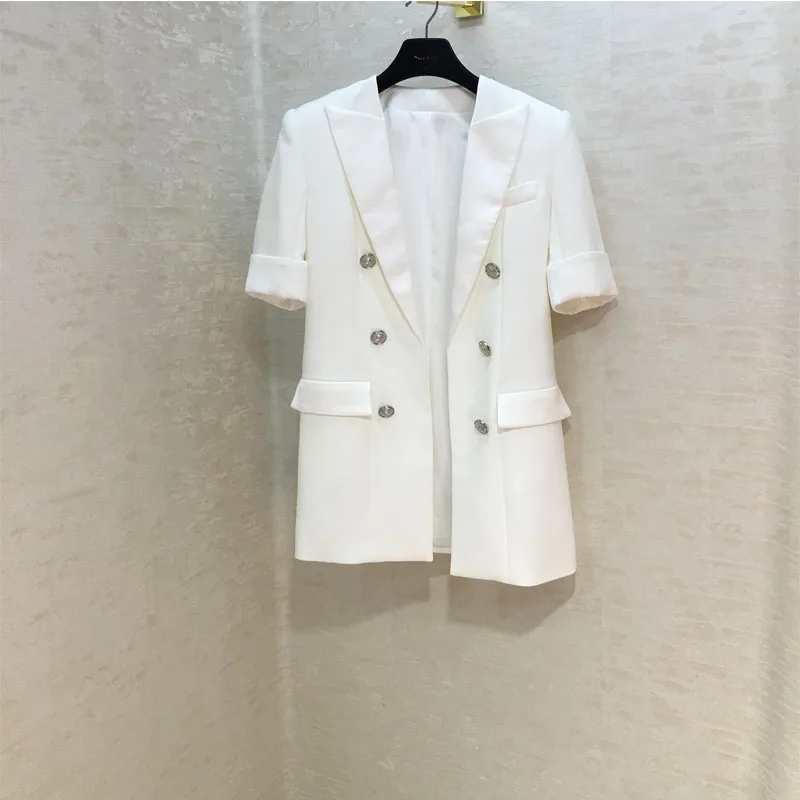 

Clothing Women Fashion Unbuttoned Casual Suit Black and White Temperament Suit