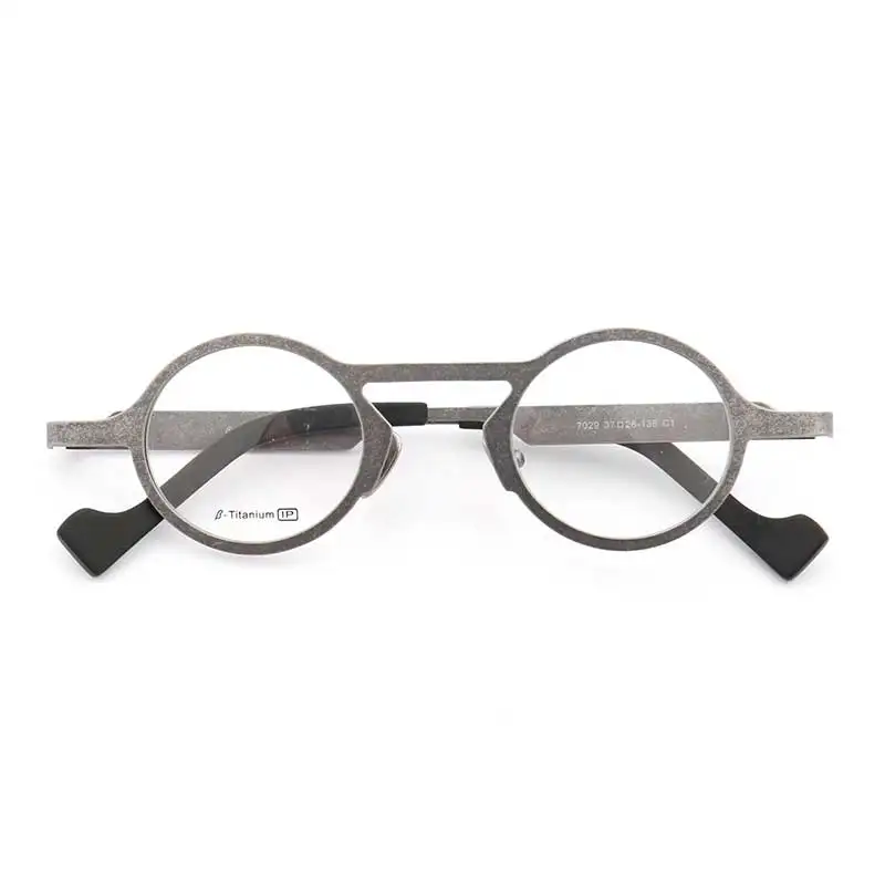 

YOUTOP Round Titanium Retro Fashion Hipster Style Raised Bridge Eyewear Frames 7029