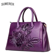 Новинка, улучшенная воловья кожа, ограниченная по времени, полиэстер, ил, карман, женские сумки из натуральной кожи, тоут, цветок розы, роскошная сумка